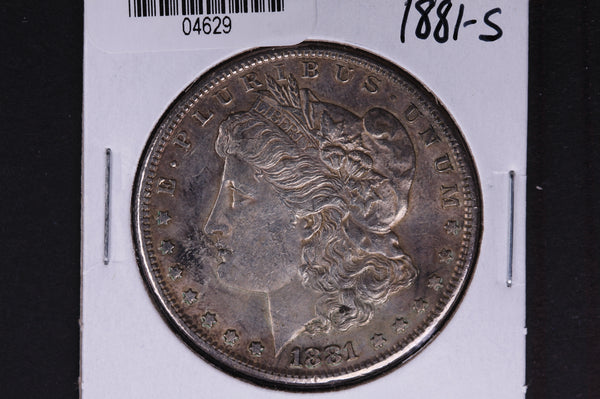 1881-S Morgan Silver Dollar, About Un-Circulated condition. Store #04629