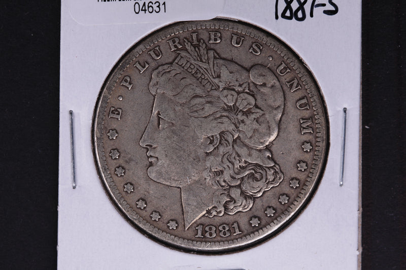 1881-S Morgan Silver Dollar, Fine Circulated condition. Coin Store