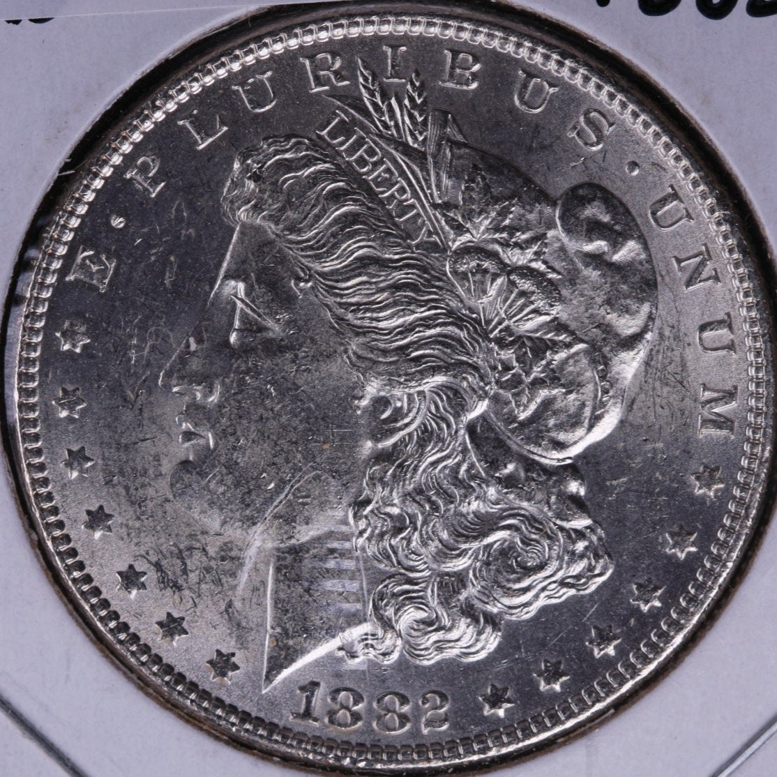 1882 Morgan Silver Dollar, Mint State Uncirculated Coin, Store #DR0016