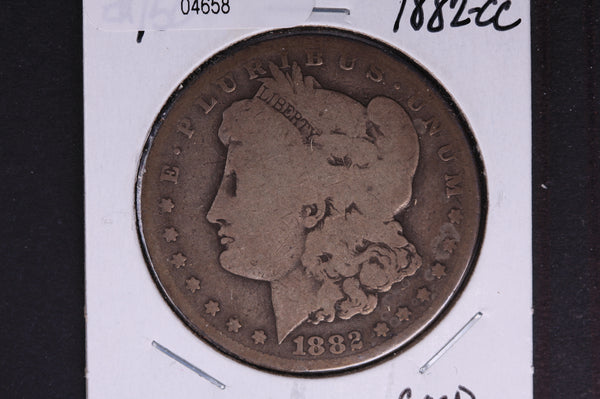 1882-CC Morgan Silver Dollar, Good Circulated condition.  Coin Store #04658