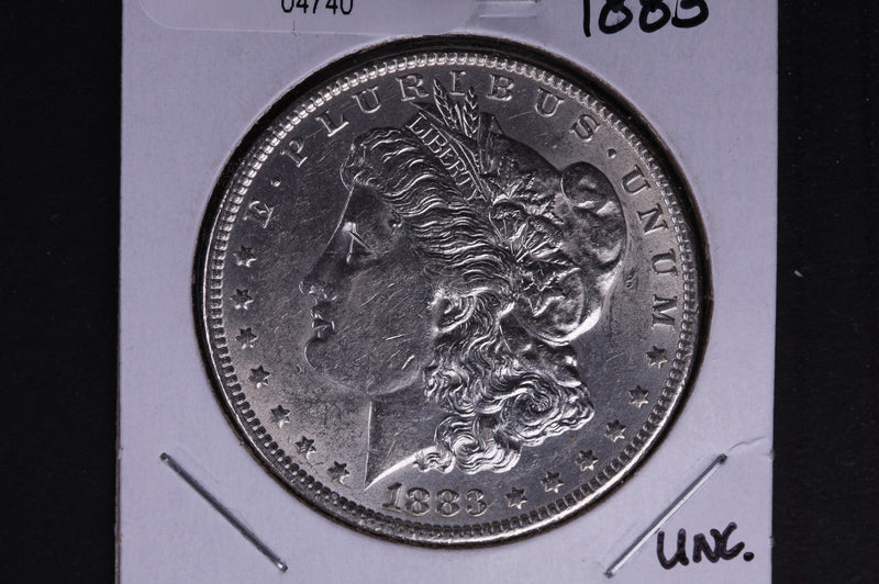 1883 Morgan Silver Dollar, Un-Circulated condition. Prev. cleaned and polished.