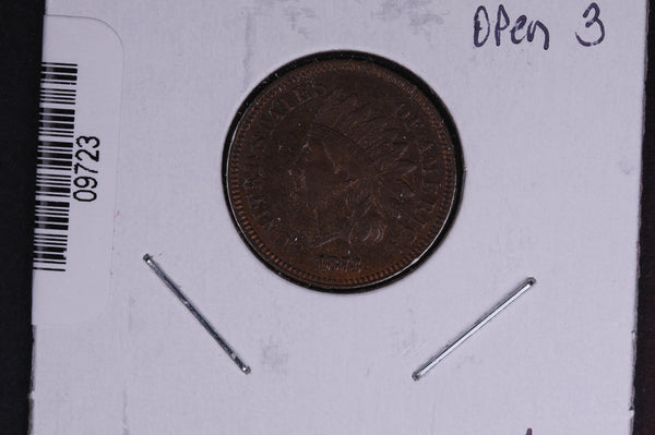 1873 Indian Head Small Cent, Open 3. Affordable Collectible Coin. Store # 09723