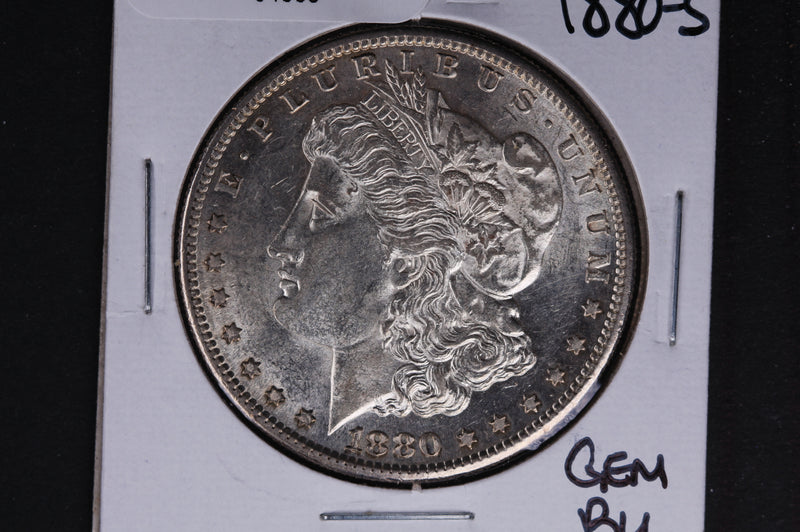 1880-S Morgan Silver Dollar, GEM Brilliant Un-Circulated condition. Coin Store