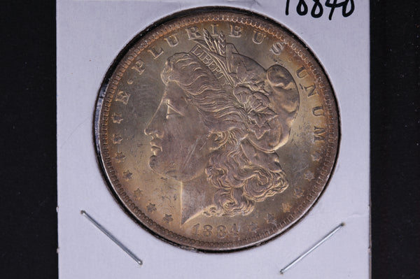 1884-O Morgan Silver Dollar, Un-circulated condition, Toned. Coin Store #04779