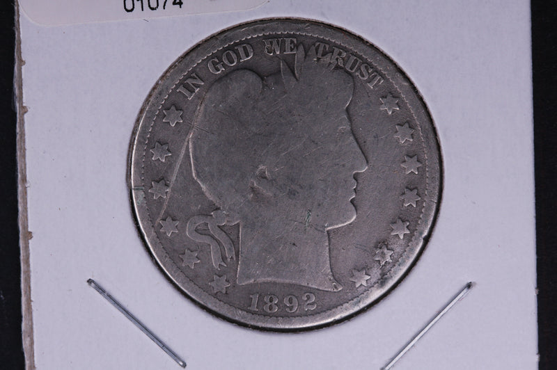 1892 Barber Half Dollar. Average Circulated Coin. View all photos.