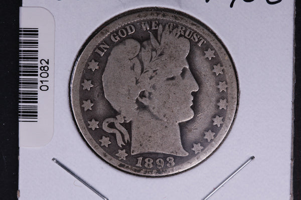 1893-O Barber Half Dollar. Average Circulated Coin. View all photos. #01082