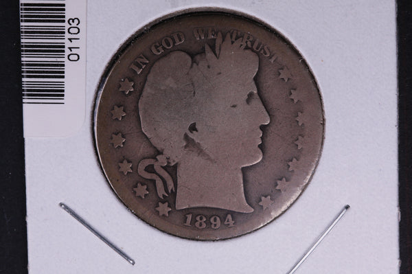 1894-S Barber Half Dollar. Average Circulated Coin. View all photos. #01103