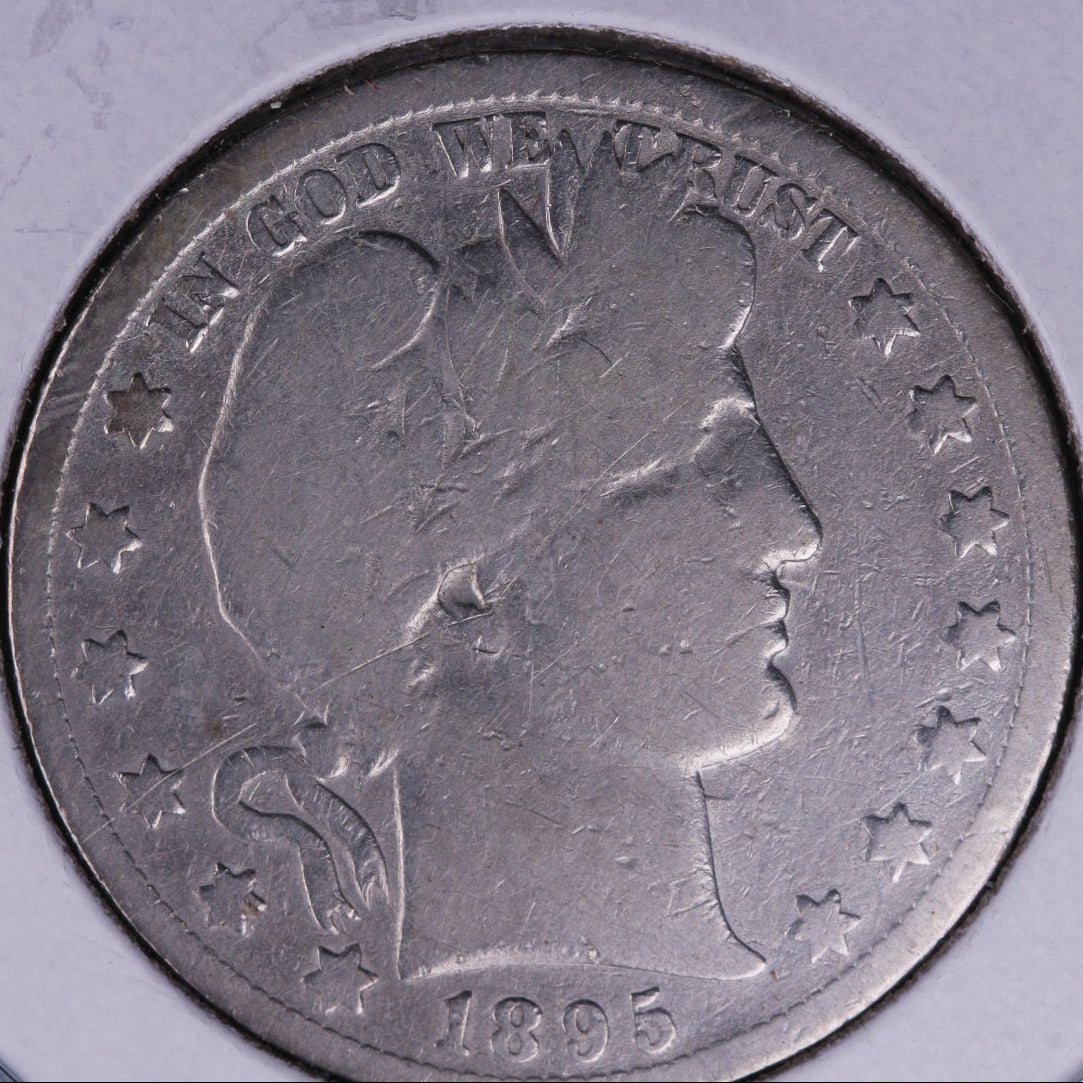 1895-O Barber Half Dollar, Good Circulated Coin, Details, Store #HR198