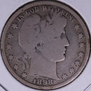 1898 Barber Half Dollar, Good Circulated Coin, Store