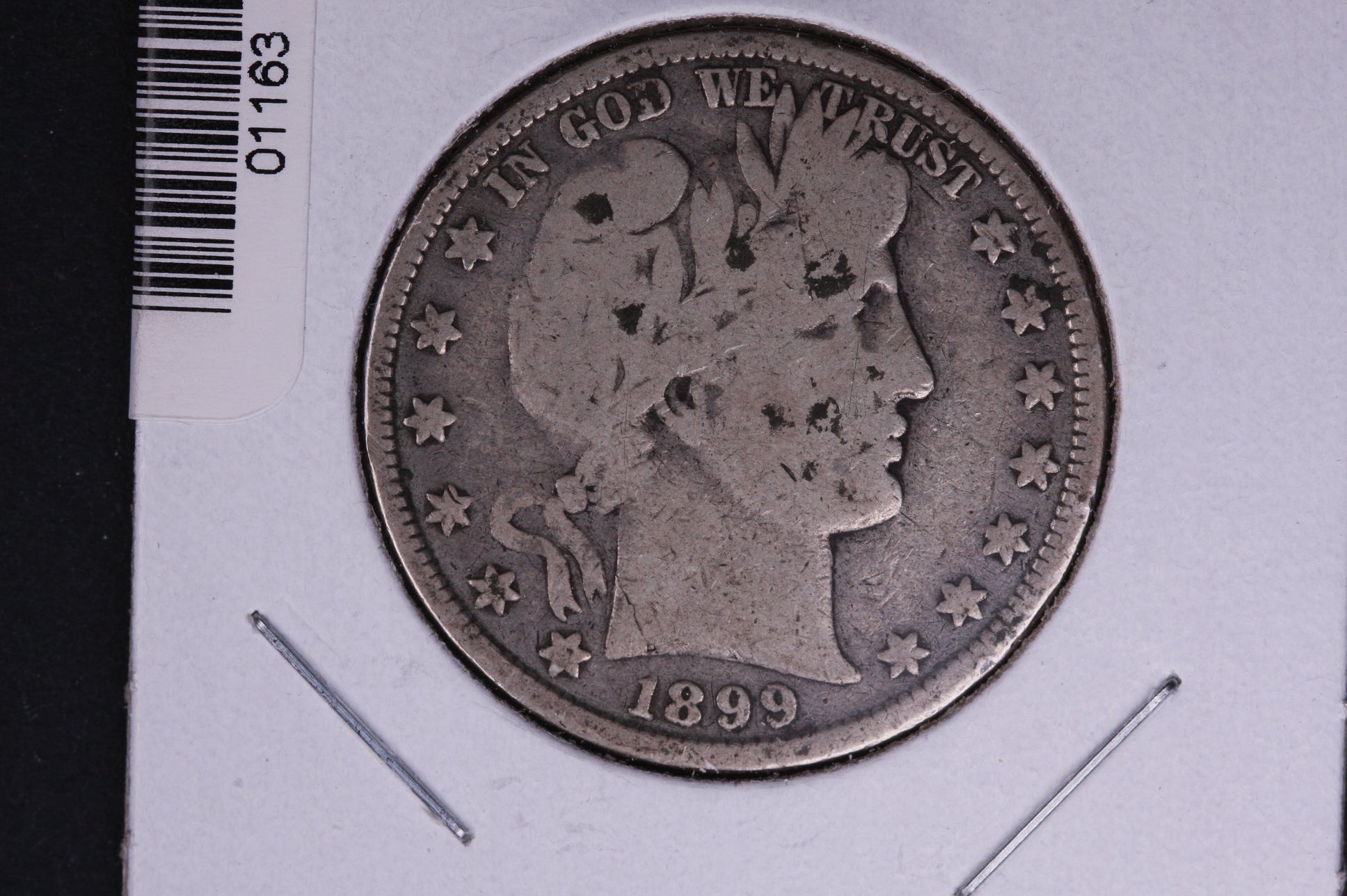 1899 Barber Half Dollar, Very Good Circulated Coin, Store #HR231