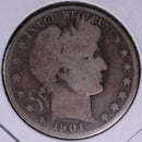 1901-O Barber Half Dollar, Good Circulated Coin, Store