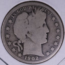 1902-O Barber Half Dollar, Good+ Circulated Coin, Store