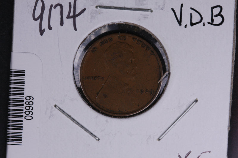 1909 Lincoln Wheat Small Cent, V.D.B.  Affordable Collectible Coin. Store