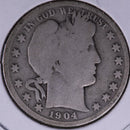1904 Barber Half Dollar, Good Circulated Coin, Store