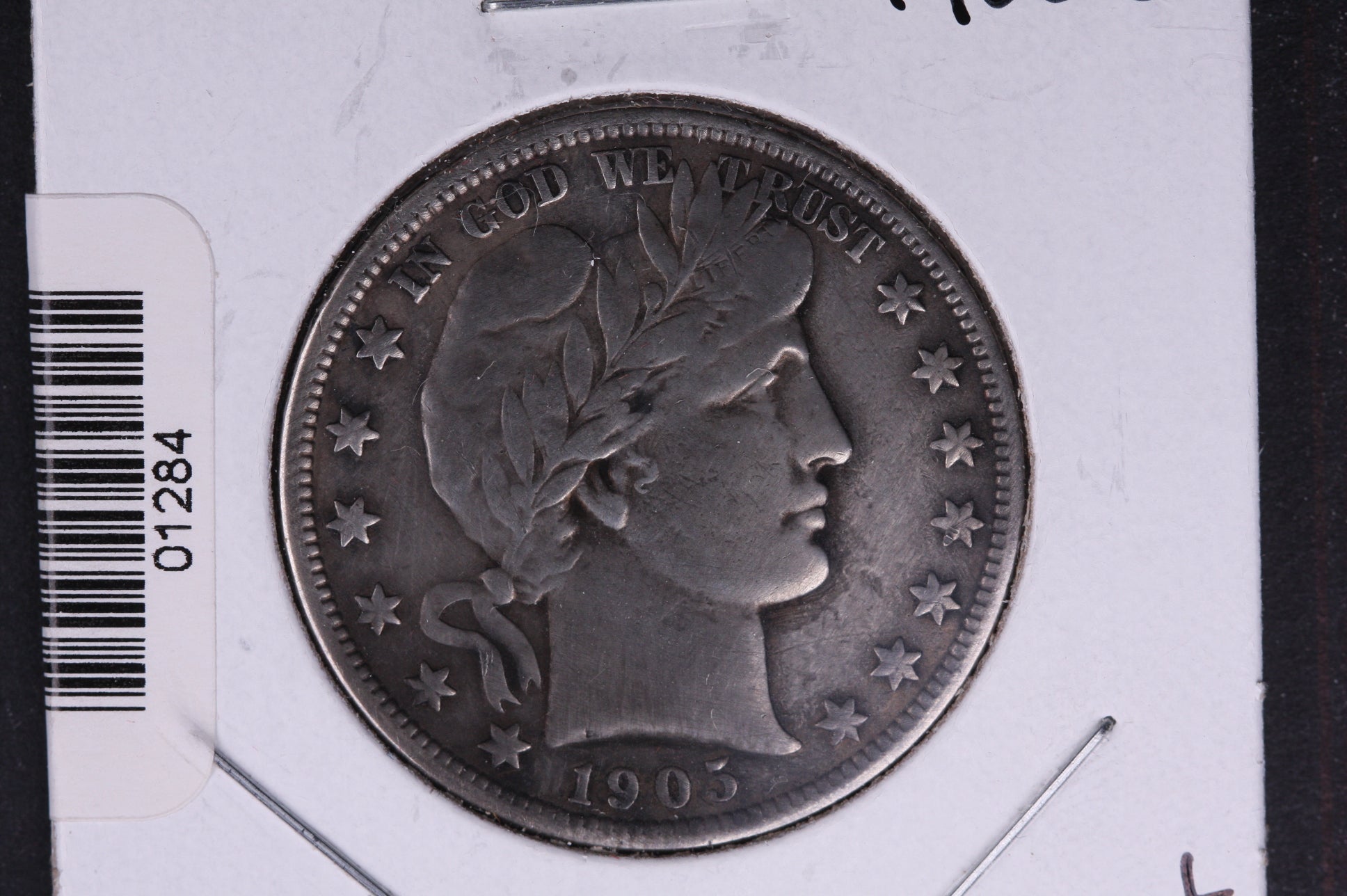 1905-S Barber Half Dollar, Fine+ Circulated Coin, Store #HR323