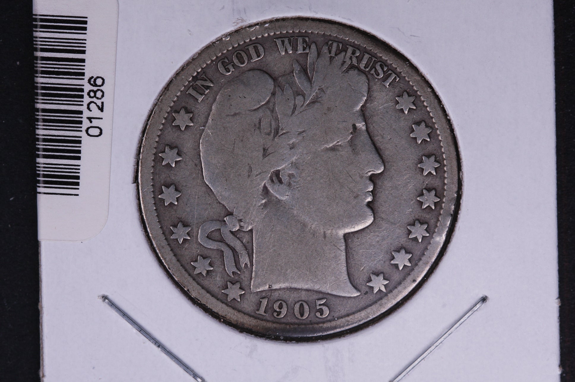 1905-S Barber Half Dollar, Very Good Circulated Coin, Store #HR329