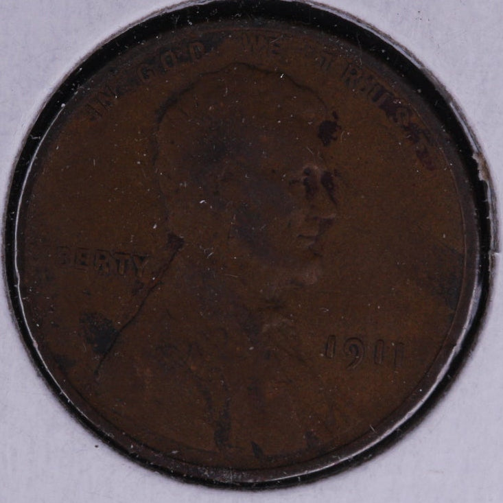 1911 Lincoln Wheat Small Cent, Affordable Collectible Coin, Store #10028