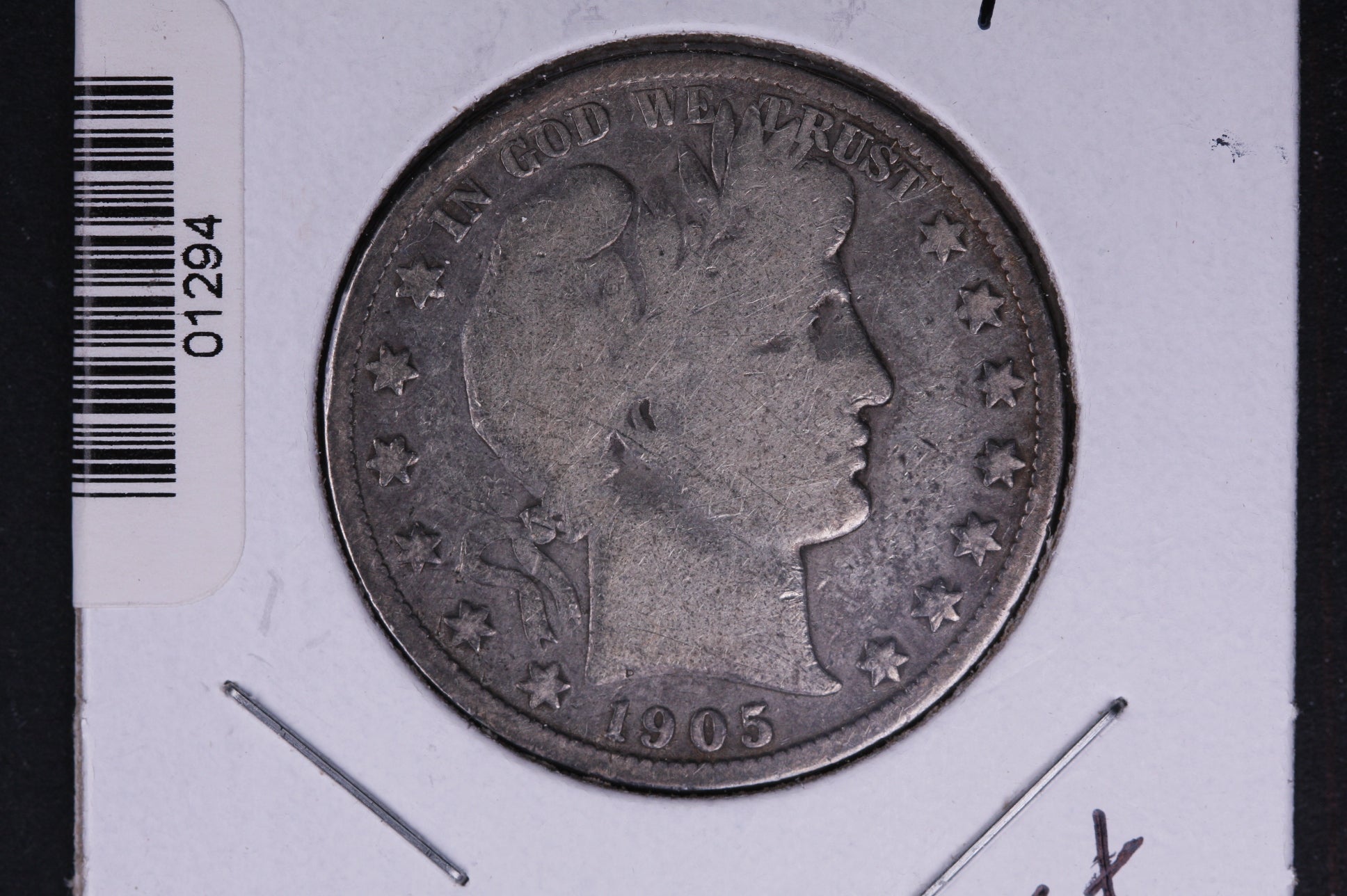1905-S Barber Half Dollar, Good+ Circulated Coin, Store #HR322