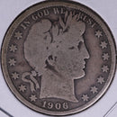 1906 Barber Half Dollar, Very Good Circulated Coin, Store