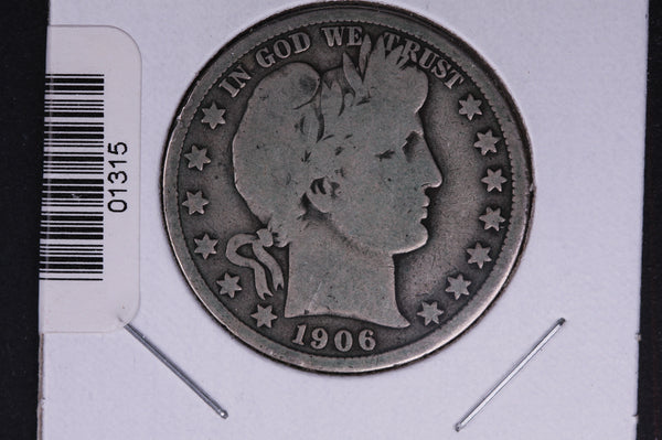 1906-D Barber Half Dollar. Average Circulated Coin. View all photos. #HR355