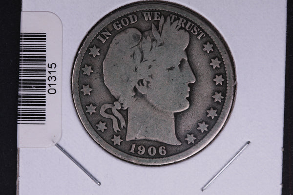1906-D Barber Half Dollar. Average Circulated Coin. View all photos. #01315