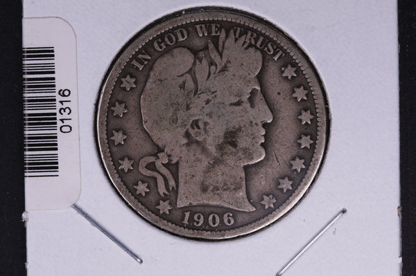1906-D Barber Half Dollar. Average Circulated Coin. View all photos. #01316