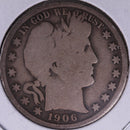 1906-O Barber Half Dollar, Good Circulated Coin, Store