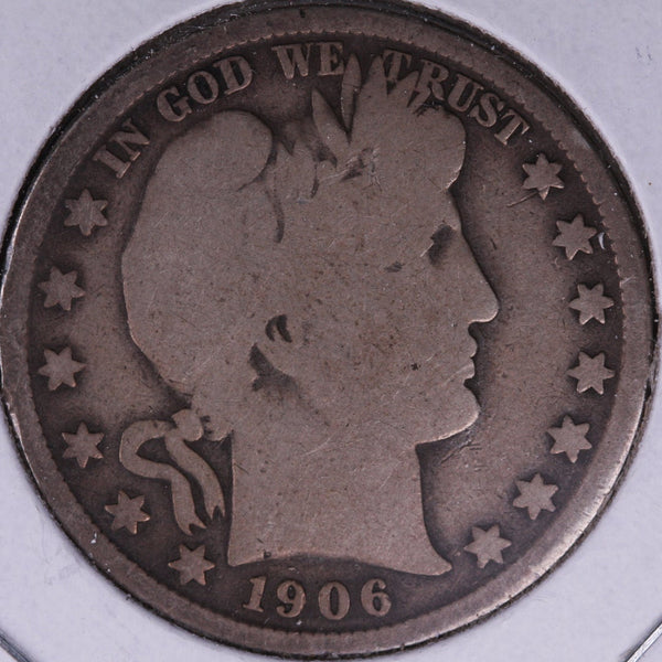 1906-O Barber Half Dollar, Good Circulated Coin, Store #HR363