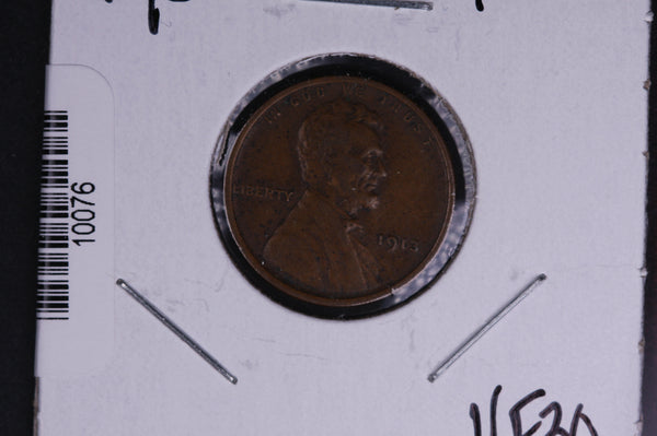 1913 Lincoln Wheat Small Cent.  Affordable Collectible Coin. Store # 10076