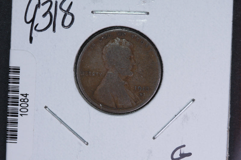 1913-D Lincoln Wheat Small Cent.  Affordable Collectible Coin. Store