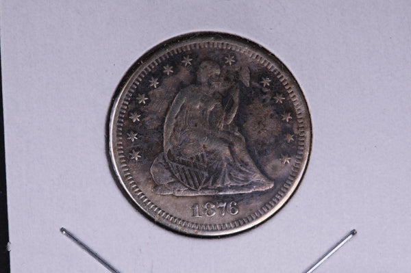 1876-S Seated Liberty Quarter.  Average Circulated Coin.  Store # 04981