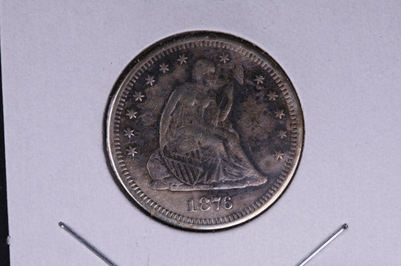1876-S Seated Liberty Quarter.  Average Circulated Coin.  Store