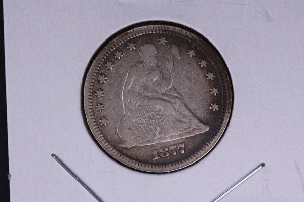 1877-S Seated Liberty Quarter.  Average Circulated Coin.  Store # 04983