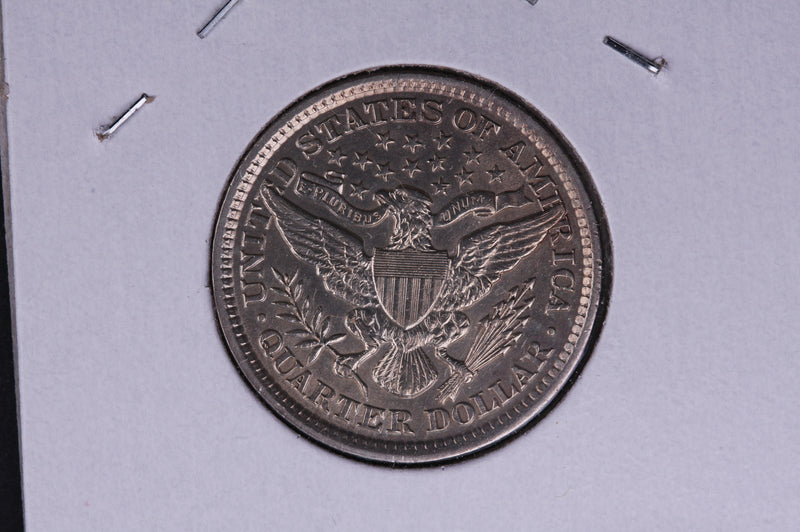 1892 Barber Quarter.  Un-Circulated Coin, has been previously cleaned.  Store