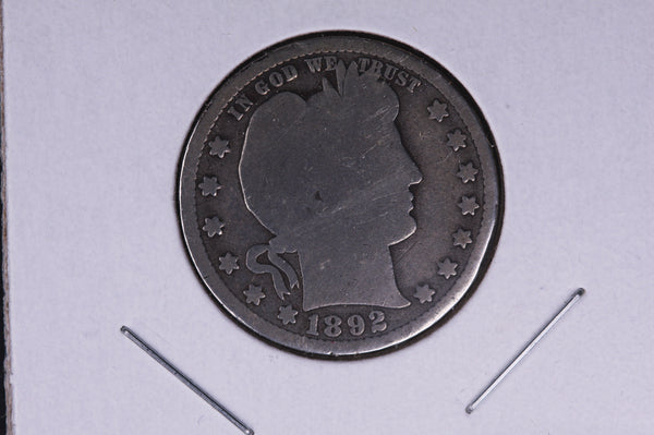 1892-O Barber Quarter.  Average Circulated Coin.  Store # 04992
