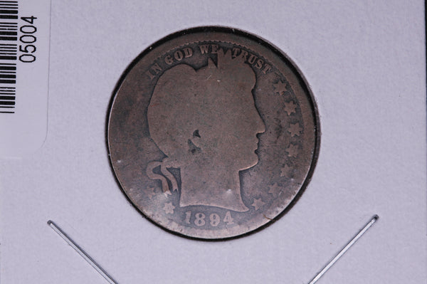 1894 Barber Quarter.  Average Circulated Coin.  Store # 05004