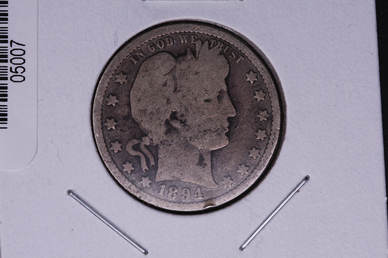 1894 Barber Quarter.  Average Circulated Coin.  Store