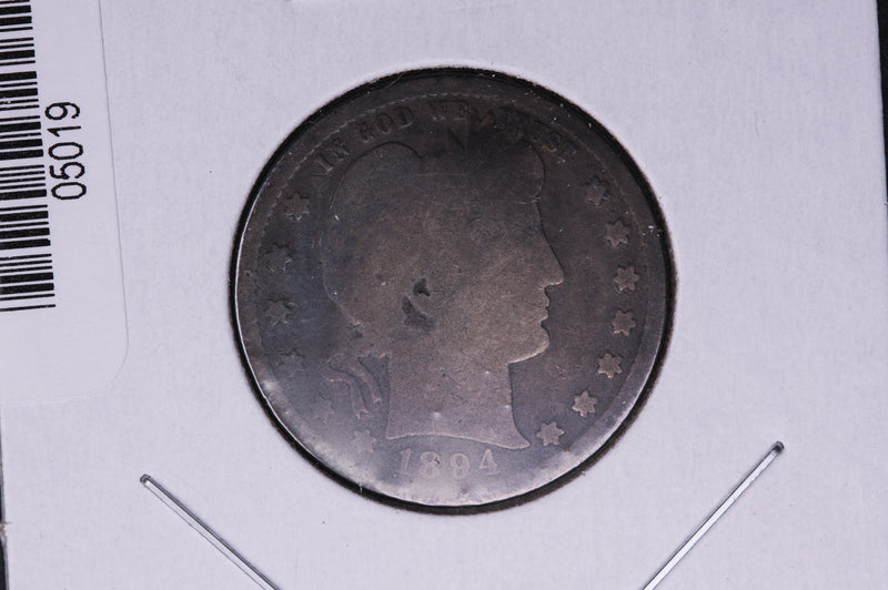 1894-S Barber Quarter.  Average Circulated Coin.  Store