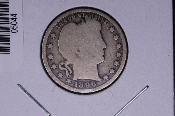 1896 Barber Quarter.  Average Circulated Coin.  Store # 05044