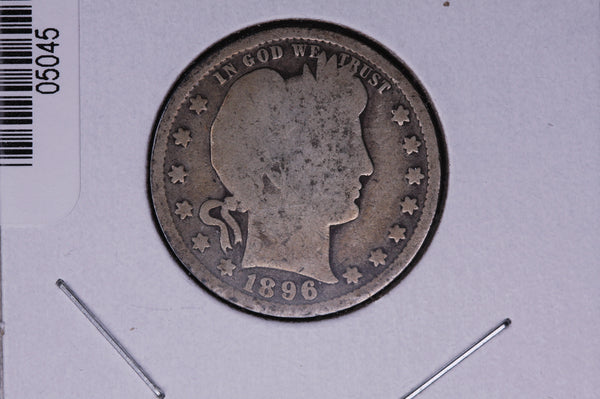 1896 Barber Quarter.  Average Circulated Coin.  Store # 05045