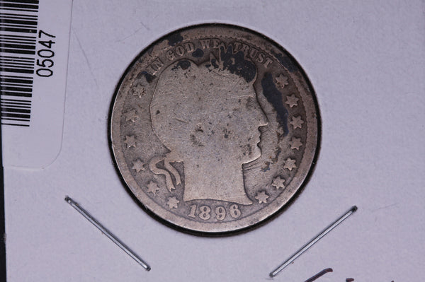 1896 Barber Quarter.  Average Circulated Coin.  Store # 05047