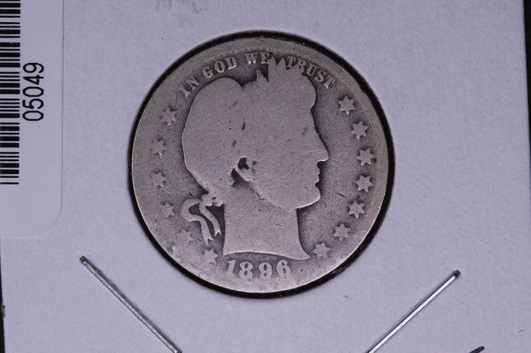 1896-O Barber Quarter.  Average Circulated Coin.  Store # 05049