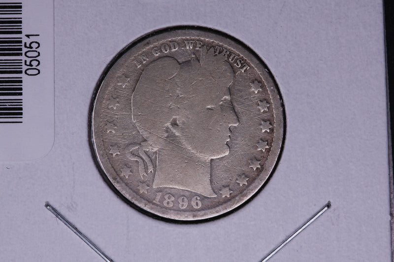 1896-O Barber Quarter.  Average Circulated Coin.  Store