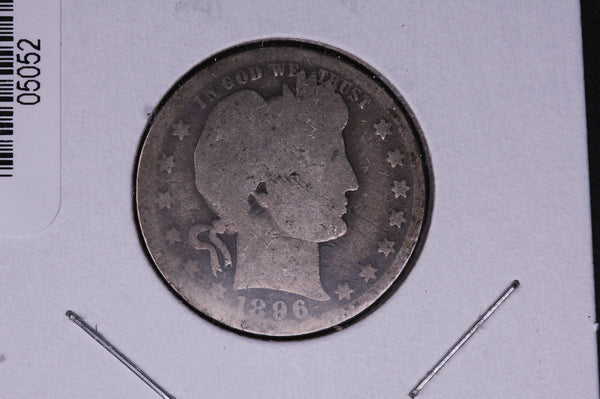 1896-O Barber Quarter.  Average Circulated Coin.  Store # 05052