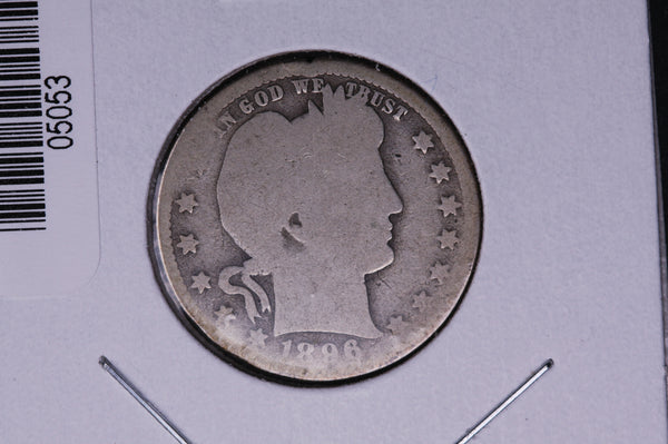 1896-O Barber Quarter.  Average Circulated Coin.  Store # 05053