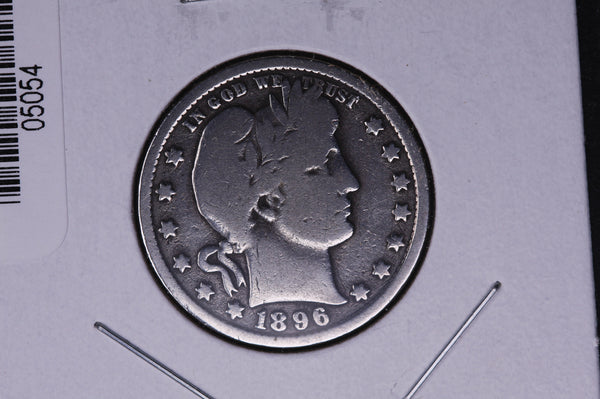 1896-O Barber Quarter.  Average Circulated Coin.  Store # 05054