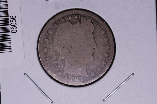 1897 Barber Quarter.  Average Circulated Coin.  Store # 05056
