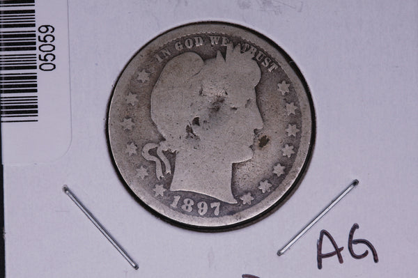 1897 Barber Quarter.  Average Circulated Coin.  Store # 05059