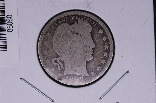 1897 Barber Quarter.  Average Circulated Coin.  Store # 05060