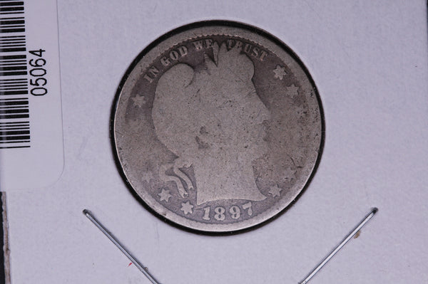 1897 Barber Quarter.  Average Circulated Coin.  Store # 05064